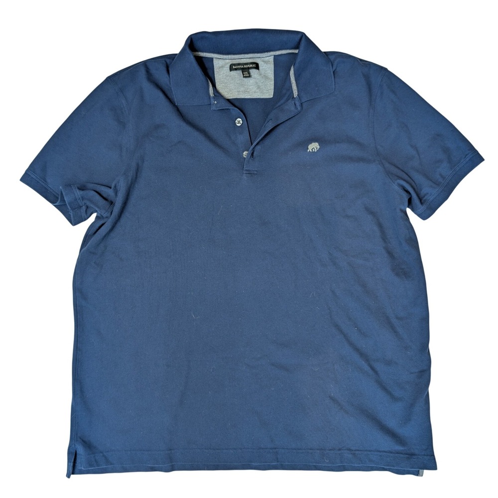Banana Republic Slim Fit Blue Pique Polo Shirt Men's XXL Style 423451